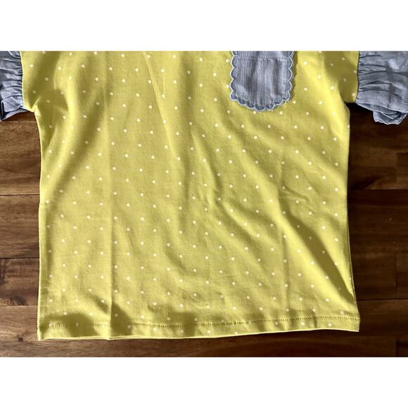 NWT Matilda Jane Enchanted Garden Lime Green Fluttery Fun Dot Print Tee Knit 6 - Picture 4 of 8